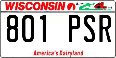 WI license plate 801PSR