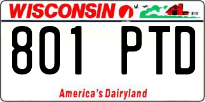 WI license plate 801PTD