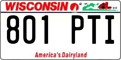 WI license plate 801PTI