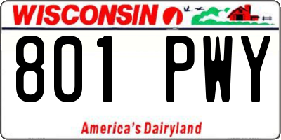 WI license plate 801PWY
