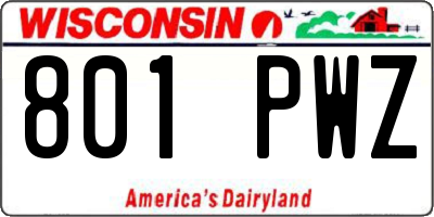 WI license plate 801PWZ