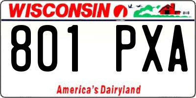 WI license plate 801PXA