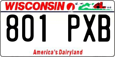 WI license plate 801PXB