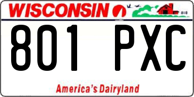 WI license plate 801PXC