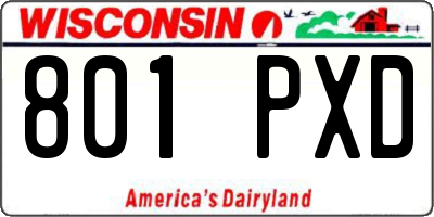 WI license plate 801PXD