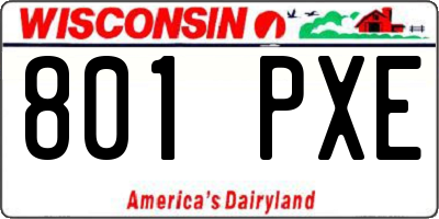 WI license plate 801PXE