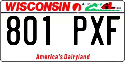 WI license plate 801PXF