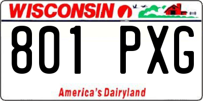 WI license plate 801PXG