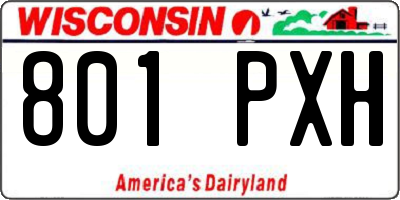 WI license plate 801PXH