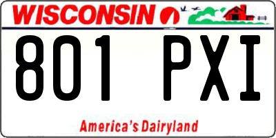 WI license plate 801PXI
