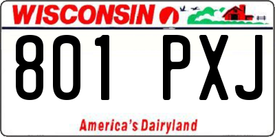 WI license plate 801PXJ