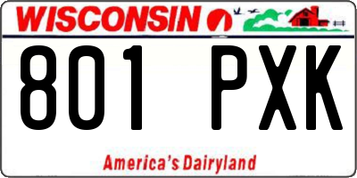 WI license plate 801PXK