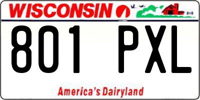 WI license plate 801PXL