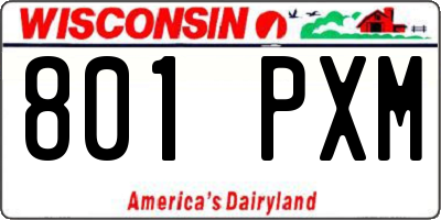 WI license plate 801PXM