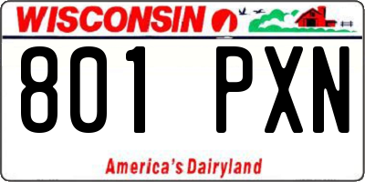 WI license plate 801PXN