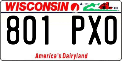 WI license plate 801PXO