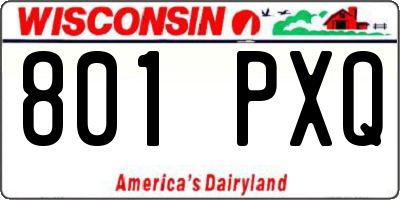 WI license plate 801PXQ
