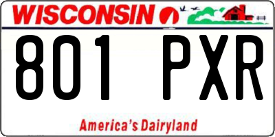 WI license plate 801PXR