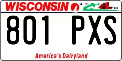 WI license plate 801PXS