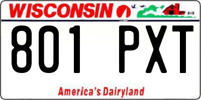 WI license plate 801PXT
