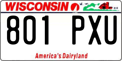 WI license plate 801PXU