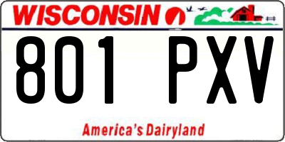 WI license plate 801PXV