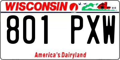 WI license plate 801PXW