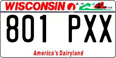 WI license plate 801PXX