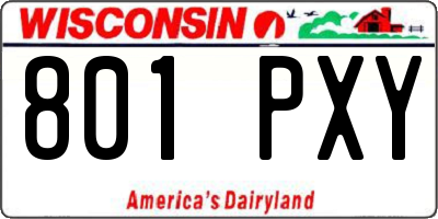 WI license plate 801PXY