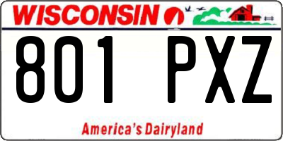 WI license plate 801PXZ
