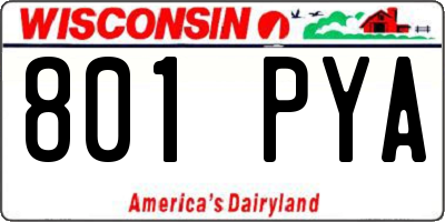 WI license plate 801PYA