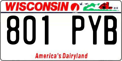 WI license plate 801PYB