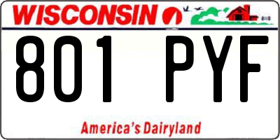 WI license plate 801PYF