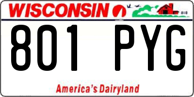 WI license plate 801PYG