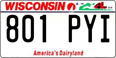 WI license plate 801PYI