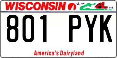 WI license plate 801PYK