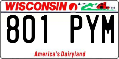 WI license plate 801PYM