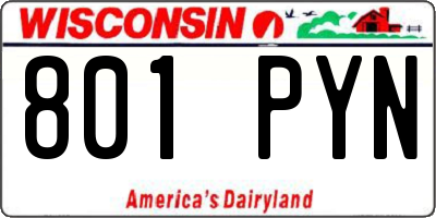WI license plate 801PYN