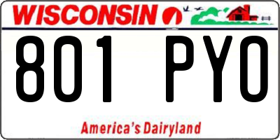WI license plate 801PYO
