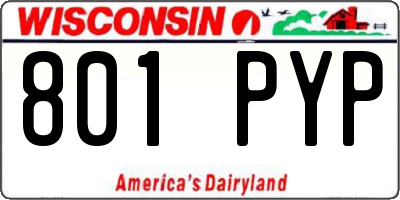 WI license plate 801PYP