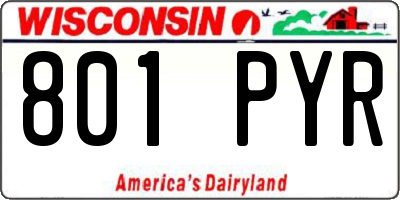 WI license plate 801PYR