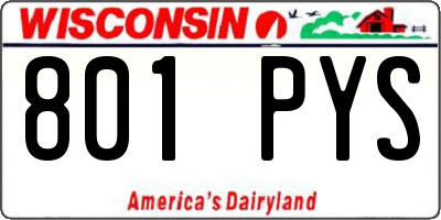 WI license plate 801PYS