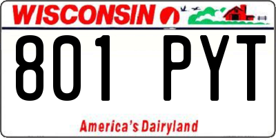WI license plate 801PYT