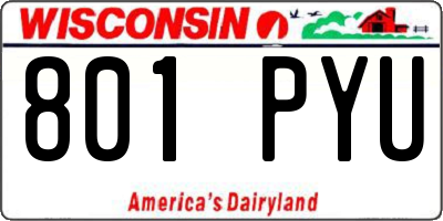 WI license plate 801PYU