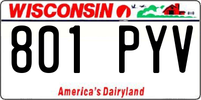 WI license plate 801PYV