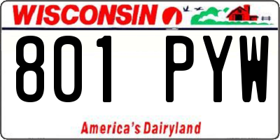 WI license plate 801PYW