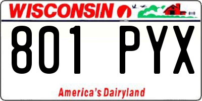 WI license plate 801PYX