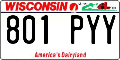 WI license plate 801PYY