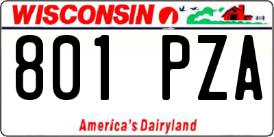 WI license plate 801PZA