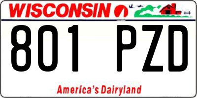 WI license plate 801PZD